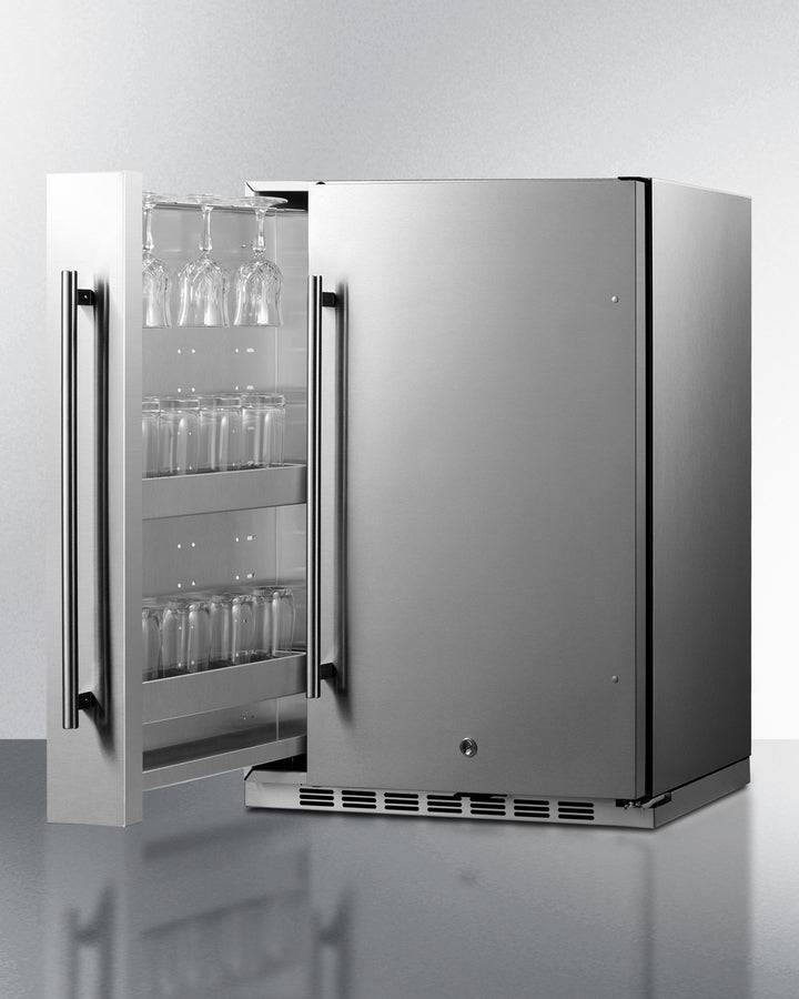 Summit | Shallow Depth Built-In All-Refrigerator With Slide-Out Storage Compartment (FF19524)    - Toronto Brewing
