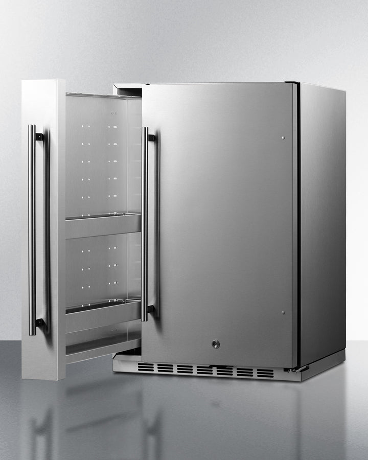 Summit | Shallow Depth Built-In Outdoor All-Refrigerator With Slide-Out Storage Compartment (SPR196OS24)    - Toronto Brewing
