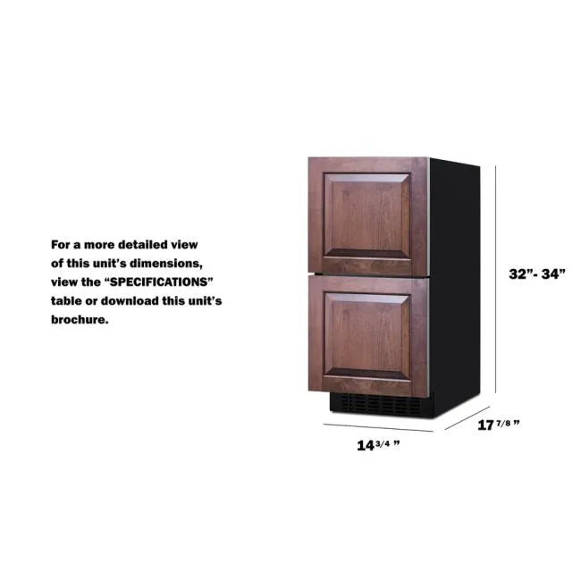 Summit | 15" Wide 2-Drawer All-Refrigerator Panel-Ready ASDR1524PNR - Toronto Brewing
