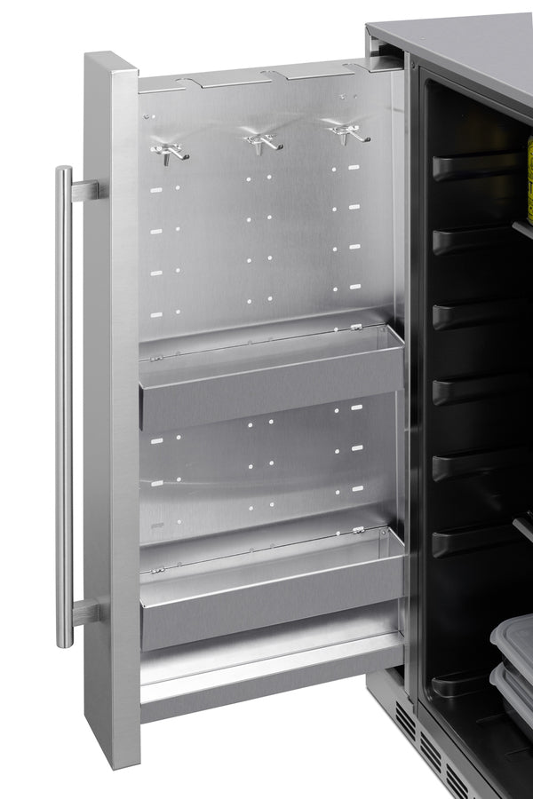Summit | Shallow Depth Built-In Outdoor All-Refrigerator With Slide-Out Storage Compartment (SPR196OS24)    - Toronto Brewing