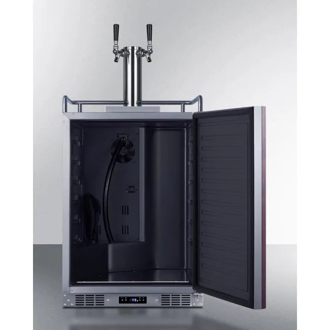 SUMMIT 24" Wide Built-In Wine Kegerator (Panel Not Included) (SBC682PNRWKDTWIN)
