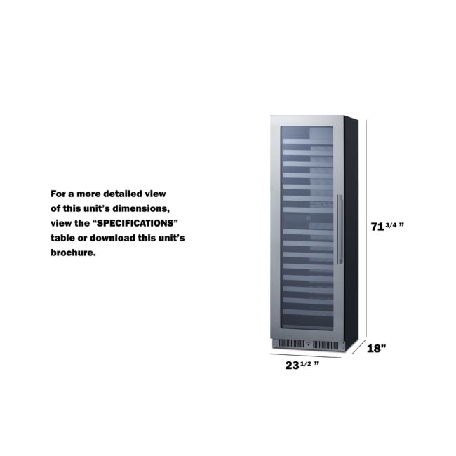 SUMMIT 24" Wide Dual Zone Wine Cellar SDHWC98LHD