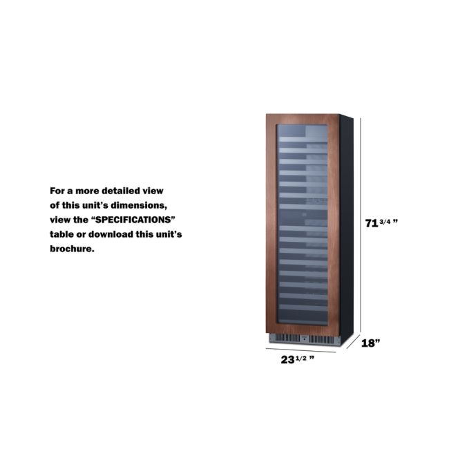 SUMMIT 24" Wide Dual Zone Wine Cellar (Panel Not Included) SDHWC98PNRLHD