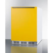 Summit | 24" Wide All-Refrigerator (FF6BK2SS) Yellow Door/White Cabinet/White Interior (BAR611WHY)   - Toronto Brewing