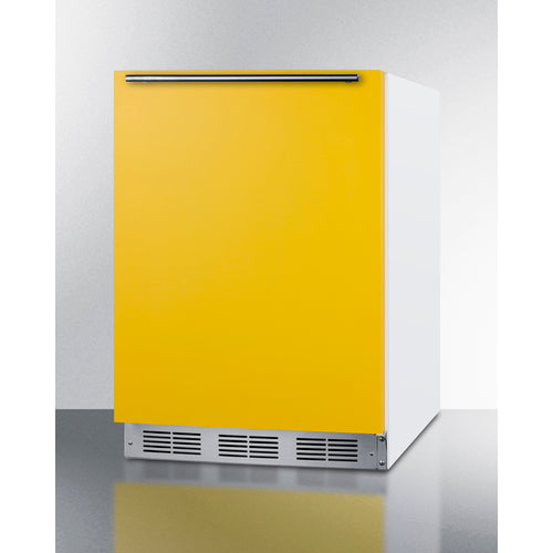 Summit | 24" Wide All-Refrigerator (FF6BK2SS) Yellow Door/White Cabinet/White Interior (BAR611WHY)   - Toronto Brewing