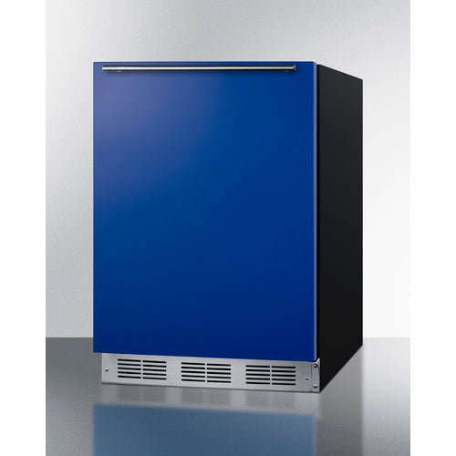 Summit | 24" Wide All-Refrigerator (FF6BK2SS) Blue Door/Black Cabinet/White Interior (BAR631BKB)   - Toronto Brewing