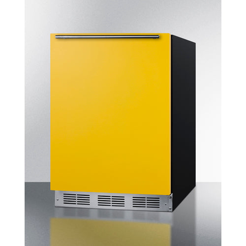 Summit | 24" Wide Refrigerator-Freezer, ADA Compliant (CT663BKBISSHVADA) Yellow Door/Black Cabinet (BRF631BKYADA)   - Toronto Brewing