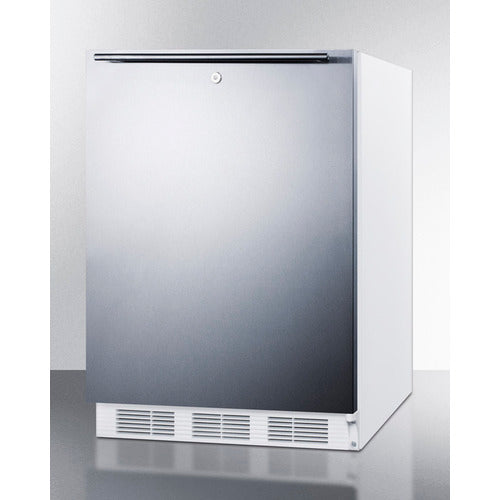 Summit Accucold | 24" Wide General Purpose Refrigerator-Freezer, Built-In and ADA Compliant (CT66LWBIADA) Stainless Steel Front and White Cabinet with Horizontal Handle (CT66LWCSSADA)   - Toronto Brewing