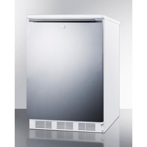 Summit | 24" Wide Accucold General Purpose Refrigerator-Freezer (CT66LW) Stainless Steel Front White Cabinet (CT66WSSHH)   - Toronto Brewing