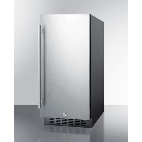 Summit | 15" Wide Built-In All-Refrigerator ADA Compliant (ALR15B) Stainless Steel Front with Black Cabinet (ALR15BSS)   - Toronto Brewing