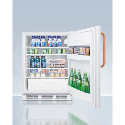 Summit | 24" Wide All-Refrigerator with Antimicrobial Copper Handle, ADA Compliant (FF6LWBI7TBCADA)    - Toronto Brewing