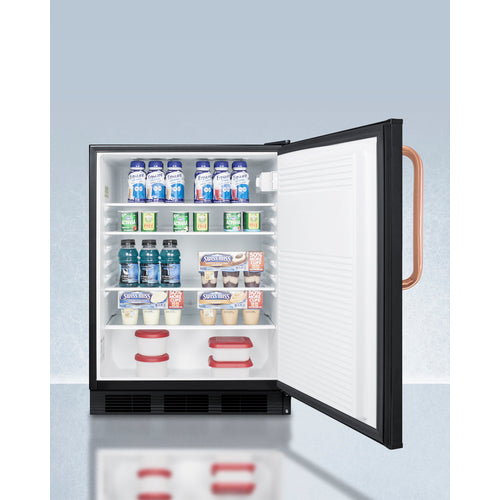 Summit | 24" Wide All-Refrigerator with Antimicrobial Copper Handle, ADA Compliant (FF7LBLKBITBCADA)    - Toronto Brewing