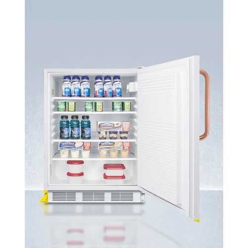 Summit Accucold | 24" Wide All-Refrigerator with Antimicrobial Copper Handle and Step-to-Open Pedal, ADA Compliant (FF7LWBITBCSTOADA)    - Toronto Brewing