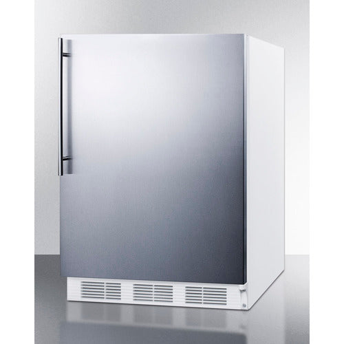 Summit | 24" Wide All-Refrigerator, ADA Compliant (FF7LBLKCSSADA) White Cabinet and Vertical Handle (FF7LBLKBISSHVADA)   - Toronto Brewing