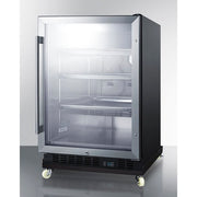 Summit | 24" Wide Built-In Mini Reach-In Beverage Center with Dolly (SCR610BLSDRI) Glass (SCR610BLRI)   - Toronto Brewing