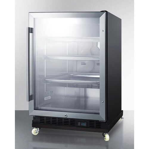 Summit | 24" Wide Built-In Mini Reach-In Beverage Center with Dolly (SCR610BLSDRI) Glass (SCR610BLRI)   - Toronto Brewing