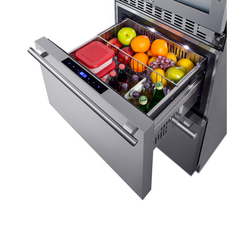 Summit | 24" Wide Combination Dual-Zone Wine Cellar and 2-Drawer Refrigerator-Freezer (SWCDRF24)    - Toronto Brewing