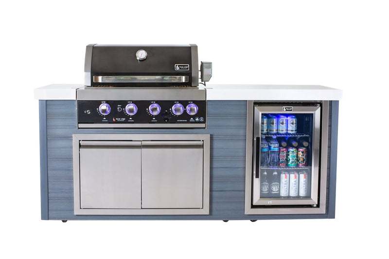 Mont Alpi 4-Burner Black Stainless Steel Art-wood Outdoor Island Grill