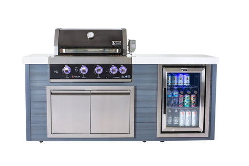 Mont Alpi 4-Burner Black Stainless Steel Art-wood Outdoor Island Grill