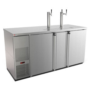 Micro Matic Pro-Line™ | 59-1/2" Wide Kegerator - Stainless Steel with Integrated Glass Rinser (MDD58S-E-LT) 1x single tap and 1x double tap   - Toronto Brewing