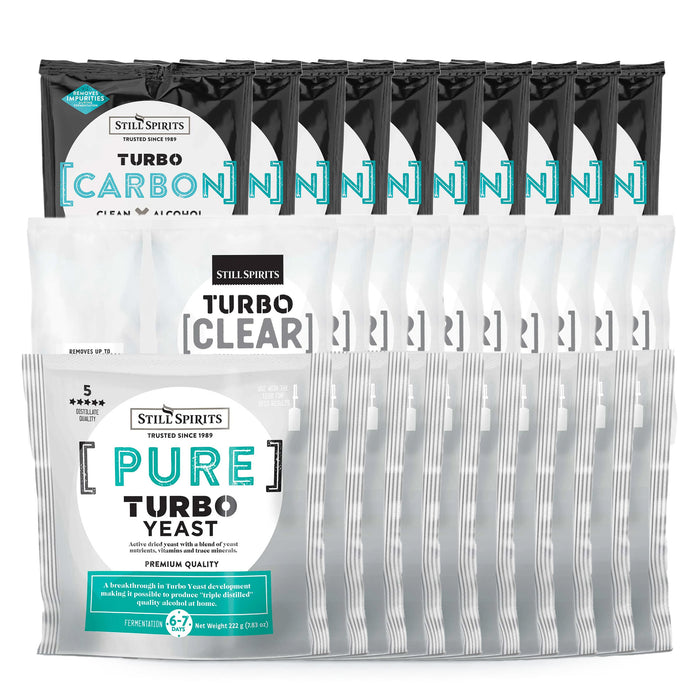 Still Spirits Triple Pack - Turbo Yeast PURE, Turbo Carbon and Turbo Clear (Pack of 10)    - Toronto Brewing