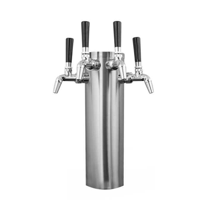 Quad Tap Beer Tower - Stainless Steel Nukatap Faucets    - Toronto Brewing