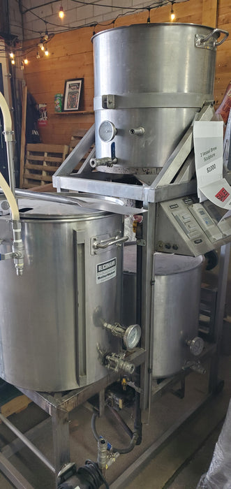 30 Gallon 3-Vessel System with Burners, Pump and Stainless Steel Kettles [USED] *SOLD*    - Toronto Brewing