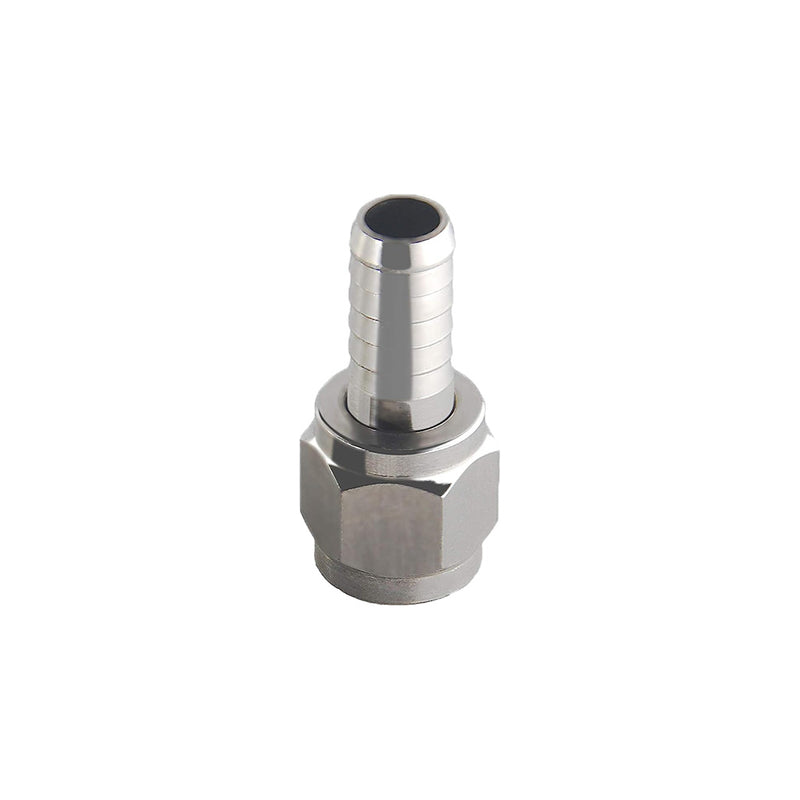 Stainless Steel Swivel Nut - 1/4" FFL X 1/4" OD Barb    - Toronto Brewing
