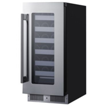 Summit 15" Wide 18 Bottle Single Zone Built-In Right Hinge Wine Cooler