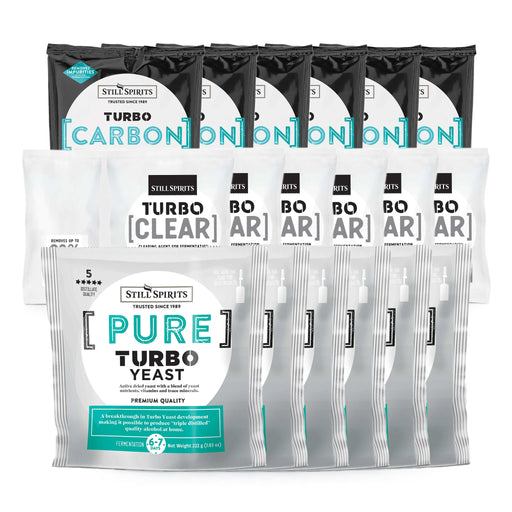 Still Spirits Triple Pack - Turbo Yeast PURE, Turbo Carbon and Turbo Clear (Pack of 6)    - Toronto Brewing