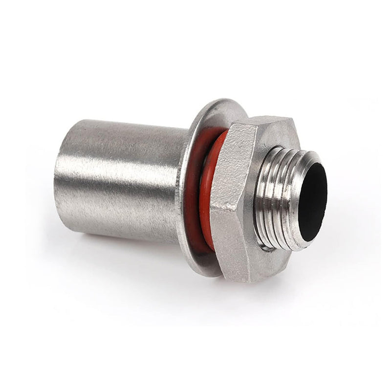 Stainless Steel Cooler Bulkhead with 1.5" Close Nipple    - Toronto Brewing