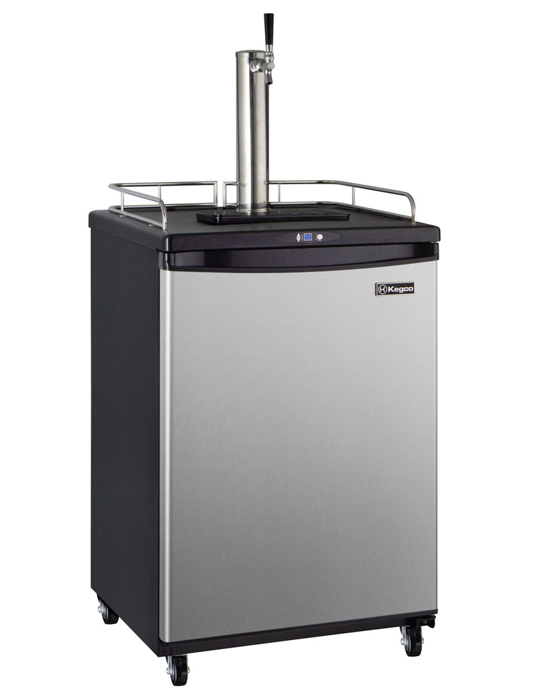 Kegco 24" Wide Single Tap Stainless Steel Commercial/Residential Carbonated Water Kegerator