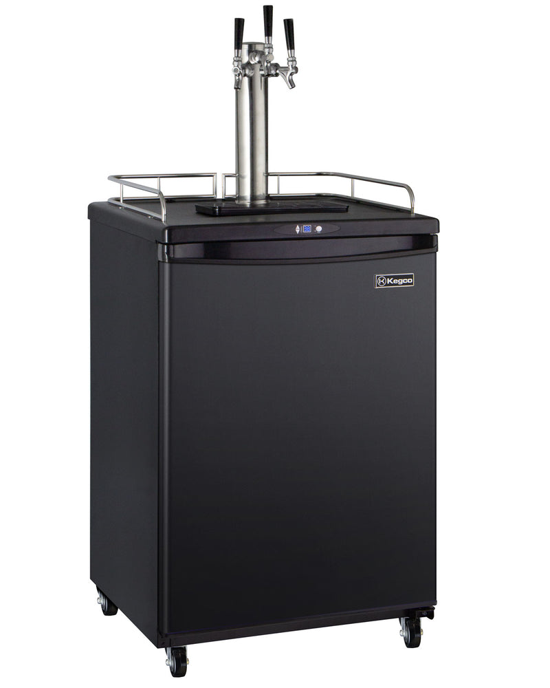 Kegco 24" Wide Homebrew  Triple Tap Black Commercial/Residential Kegerator