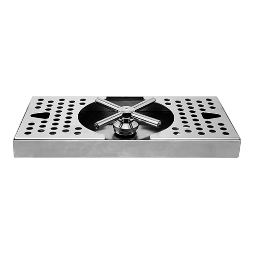 Countertop Drip Tray | Stainless Steel With Centre Rinser (10" x 5")    - Toronto Brewing