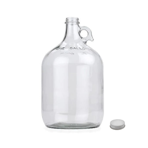 Carboy - 1 Gallon Clear Glass Growler Fermenter with 38mm White Screw Cap    - Toronto Brewing