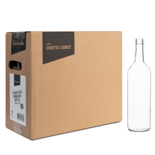 Bordeaux Wine Bottles | Clear Glass (750ml) - 10 per Case    - Toronto Brewing