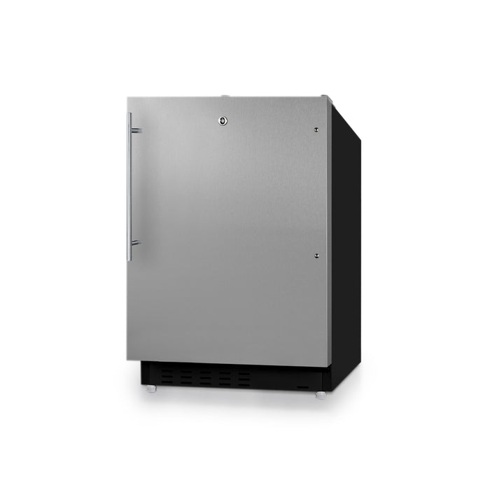 Summit | 21" Wide Built-In Refrigerator-Freezer, ADA Compliant (ALRF48CSSHV) Stainless Steel Door and Black Cabinet (ALRF49BSSHV)   - Toronto Brewing