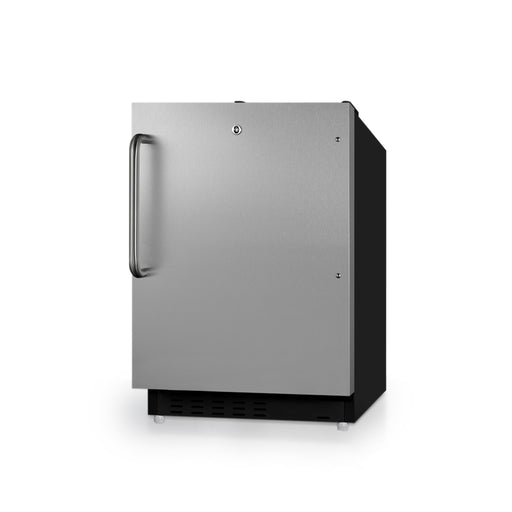 Summit | 21" Wide Built-In Refrigerator-Freezer, ADA Compliant (ALRF48CSS) Stainless Steel Door and Black Cabinet (ALRF49BSSTB)   - Toronto Brewing