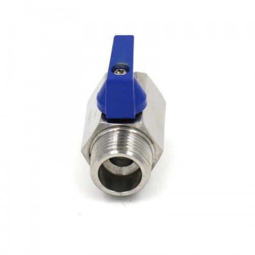 Stainless Steel 1/2" Mini Ball Valve - Male 1/2" MPT x Female 1/2" FPT    - Toronto Brewing