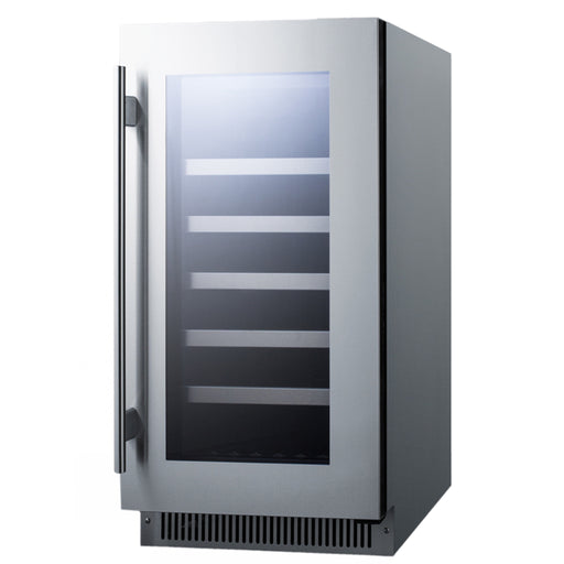 Summit | 29 Bottle Single Zone Built-In Wine Cooler - (CL18WC) Stainless Steel   - Toronto Brewing