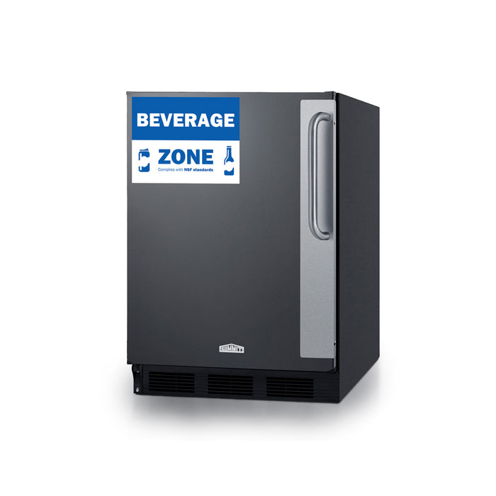 Summit | 24" Wide Commercial All-Refrigerator (FF6W7BZ) Black Left  - Toronto Brewing