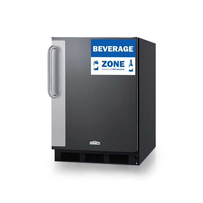 Summit | 24" Wide Commercial All-Refrigerator (FF6W7BZ) Black Right  - Toronto Brewing