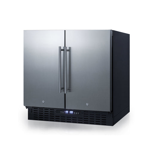 Summit | 36" Wide Built-In Refrigerator-Freezer (FFRF36) Stainless Steel Front/Black Cabinet (FFRF36)   - Toronto Brewing
