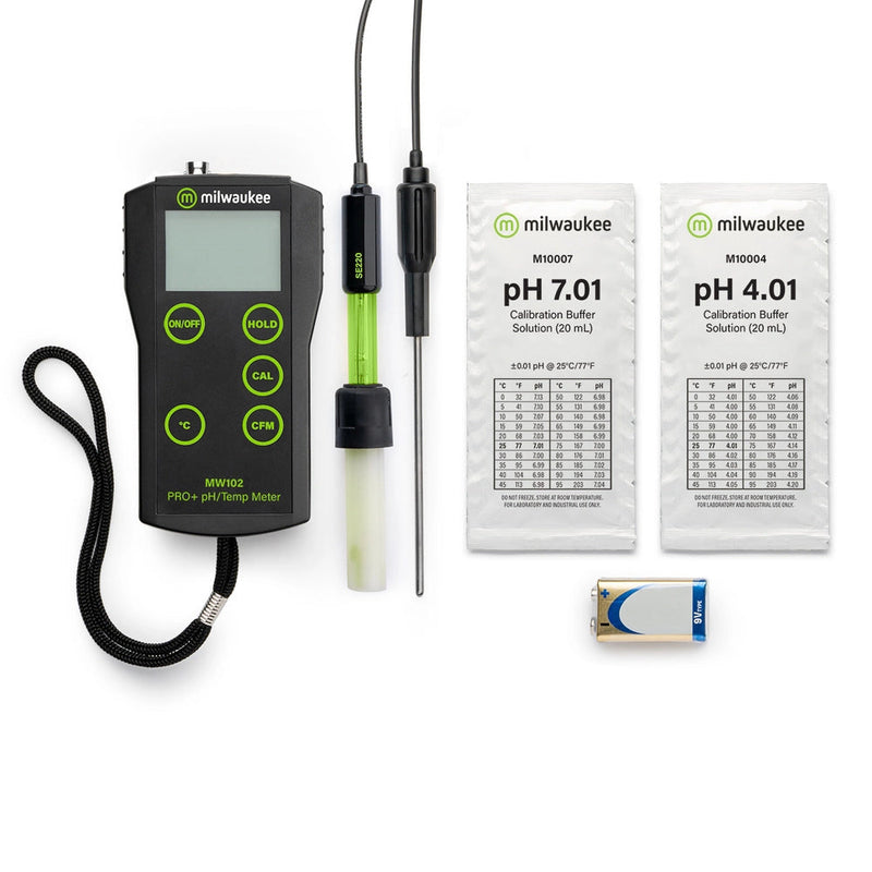 Complete pH Bundle - Milwaukee MW102 Pro+ 2 in 1 pH and Temperature Meter With ATC    - Toronto Brewing