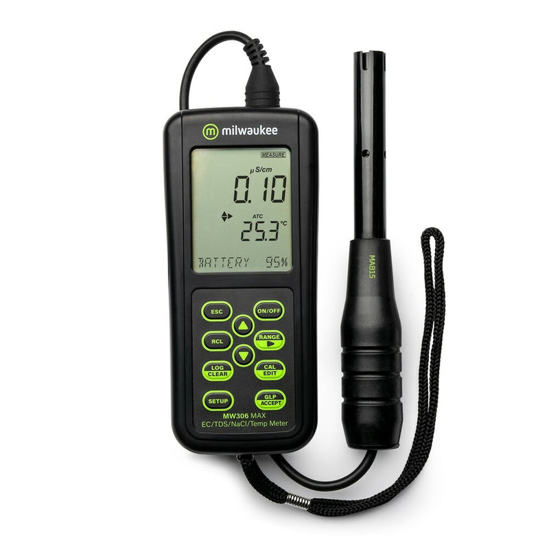 Milwaukee | MW306 MAX Waterproof EC/TDS/NaCl/Temp Logging Portable Meter    - Toronto Brewing