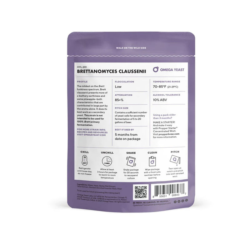 Omega Yeast Labs | OYL-201 - Brett. Claussenii    - Toronto Brewing