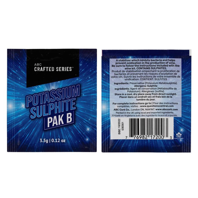 Potassium Sulphite (3.5g)    - Toronto Brewing