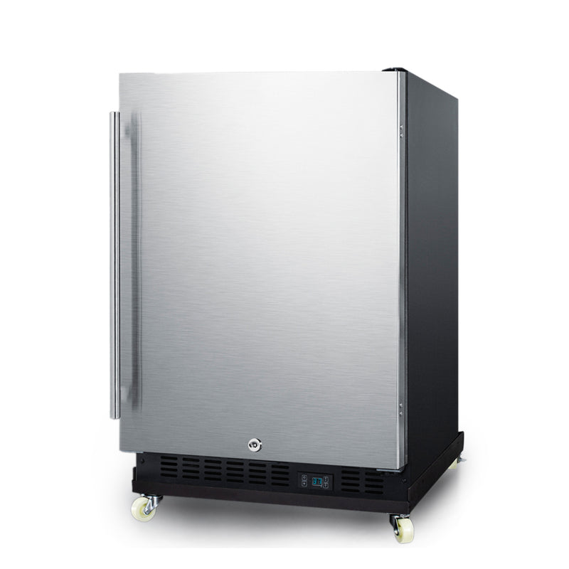 Summit | 24" Wide Built-In Mini Reach-In Beverage Center with Dolly (SCR610BLSDRI) Stainless (SCR610BLSDRI)   - Toronto Brewing