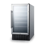 Summit | 34 Bottle Single Zone Built-In Wine Refrigerator (SWC1840B) Stainless Steel (SWC1840BCSS)   - Toronto Brewing
