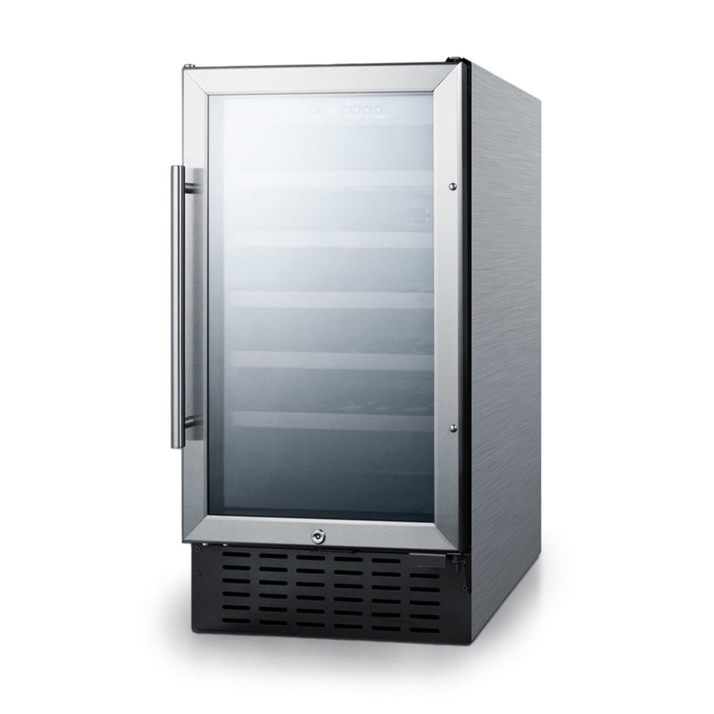 Summit | 34 Bottle Single Zone Built-In Wine Refrigerator (SWC1840B) Stainless Steel (SWC1840BCSS)   - Toronto Brewing